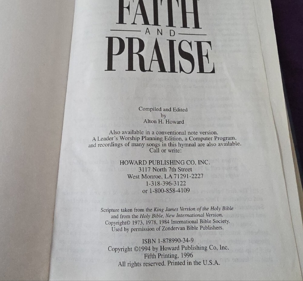 Vintage Songs of Faith and Praise Hardcover Hymnal - Blue - Picture 3 of 5